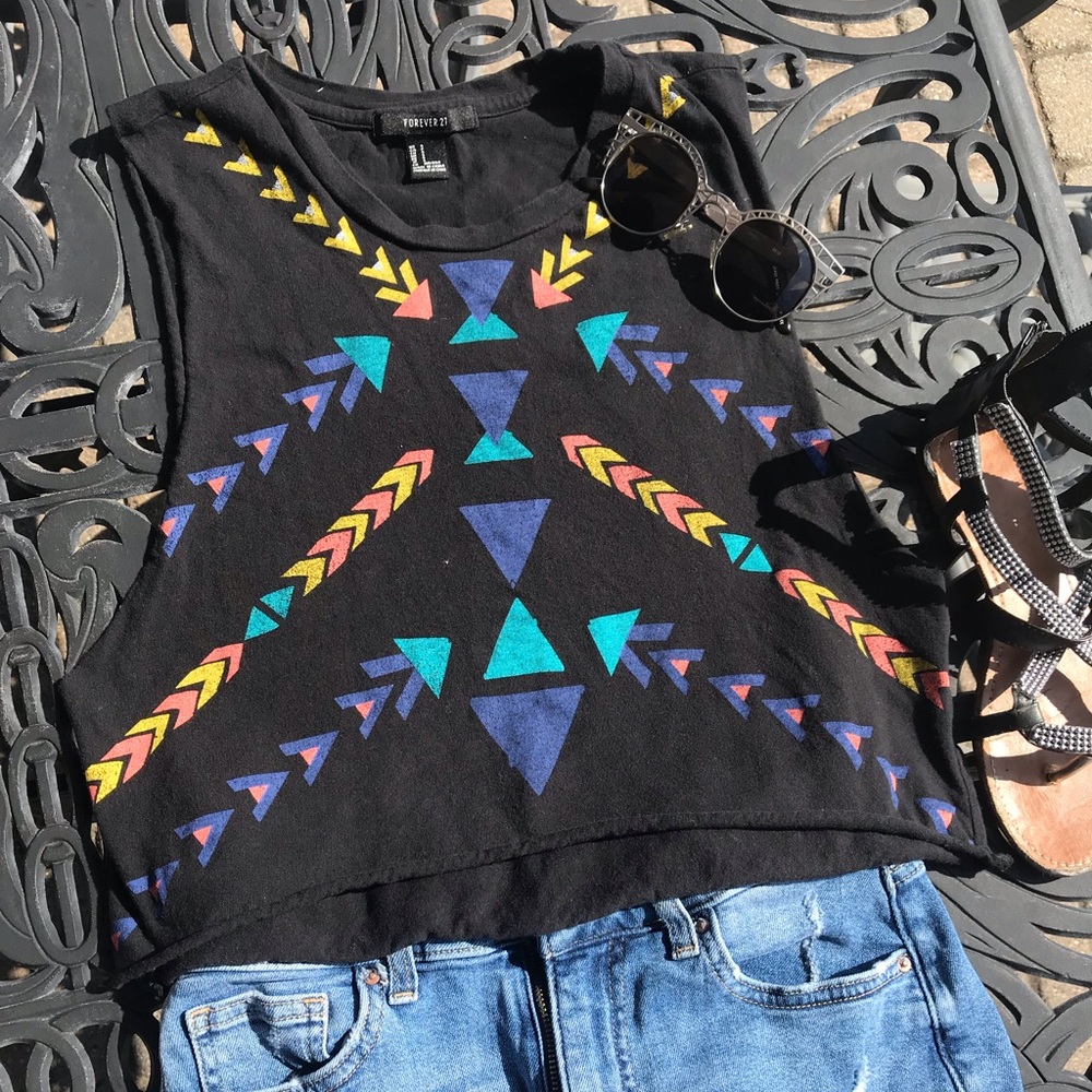Tribal cropped tank